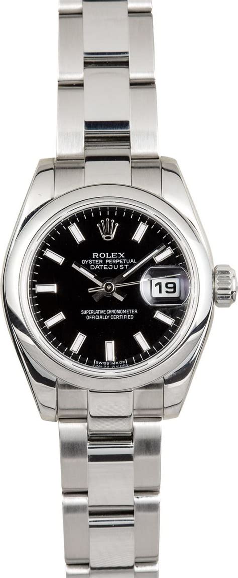 179160 black index rolex|Used Rolex Lady Datejust 179160 Black Index Dial .